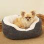Joules Grey Jumbo Cord/Plush Dog Bed 60cm