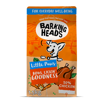 Barking Heads Little Paws Bowl Lickin Goodness Chicken Dry Dog Food, 1.5kg