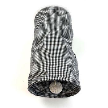 Tabby Patch Black Check Cat Tunnel