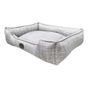 Snug & Cosy Square Checker Grey Dog Bed, Large