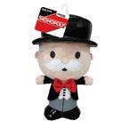 Hasbro Monopoly Mr. Money Bags Squeak and Crinkle Plush 7 Inch Dog Toy Tan & Black