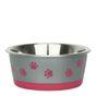 Classic Hybrid Stainless Steel Dish Pink Dog Bowl 380ml, 12.5cm Diameter
