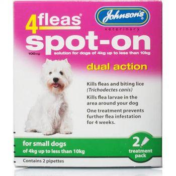 Johnsons 4Fleas Spot On Dual Action for Small Dogs Dog Flea Treatment