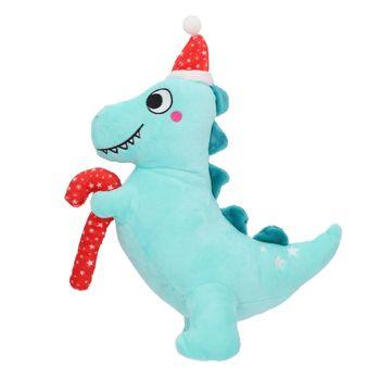 Smart Choice Squeaky Plush Dinosaur Christmas Dog Toy