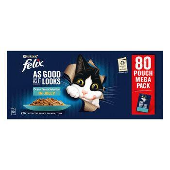 FELIX As Good As it Looks Senior 7+ Meat in Jelly Wet Cat Food 80x85g