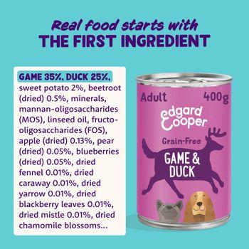 Edgard & Cooper Adult Wet Food Tin Game & Duck 6x400g