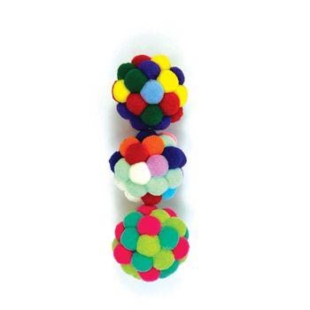 Tabby Patch Pom Pom Balls Cat Toys 2pcs