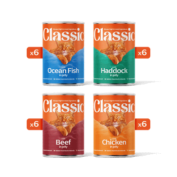 Butcher's Classic Adult Wet Cat Food Meat and Fish in Jelly Variety Pack Tins 24 x 400g