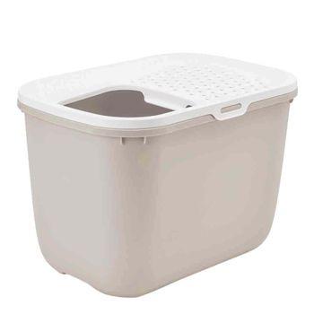 Savic Hop In Top Cat Litter Tray Mocca & White