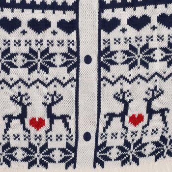 Rufus & Rosie Heart Reindeer Dog Jumper Small