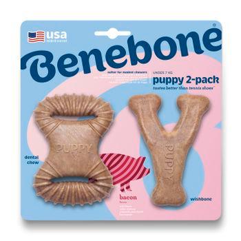Benebone Puppy Wishbone Dental Chew Dog Toy 2 Pack