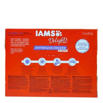 Iams Delights for Kittens with Chicken In Gravy 12x85g