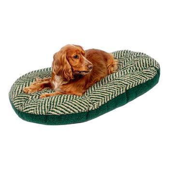 Danish Design Fleece Green Herringbone Quilted Dog Mattress Large