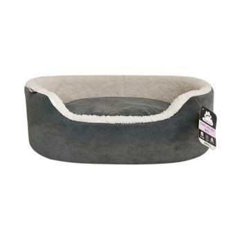 Dream Paws Oval Velvet Dog Bed Grey Large