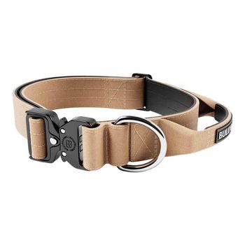 BullyBillows Combat Dog Collar Military Tan Large