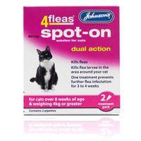 Johnsons 4Fleas Spot-On Dual Action for Cats and Kittens over 4kg