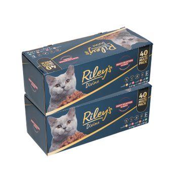 Riley's Divine Meaty Shredded Cat Food Pouches 80x85g