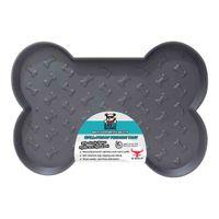 Bad to the Bone Plastic Spill Proof Pet Mat Small Black