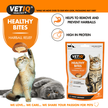 VetIQ Healthy Bites Hairball Remedy Treats For Cats and Kittens 65g