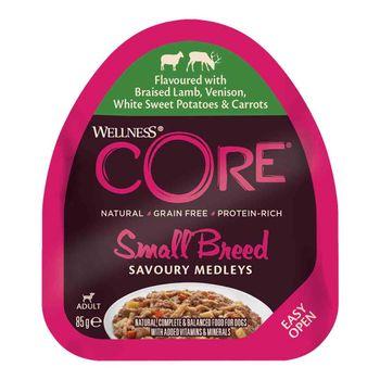 Wellness CORE Wet Small Breed Adult Dog Food Savoury Medleys Lamb, Venison, White Sweet Potatoes and Carrots Recipe 85g
