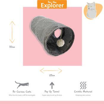 Tabby Patch Black Check Cat Tunnel