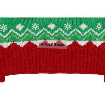 Rufus & Rosie Patterened Christmas Dog Sweater, S