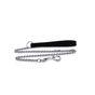 Ancol Leather Heavy Chain Dog Lead Black 90cm