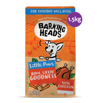 Barking Heads Little Paws Bowl Lickin Goodness Chicken Dry Dog Food, 1.5kg