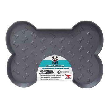 Bad to the Bone Plastic Spill Proof Pet Mat Large Black