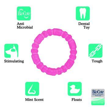 Rosewood Biosafe Pink Puppy Ring Dog Toy