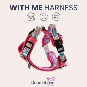 Doodlebone 'With Me' Dog Harness Pink 1-2