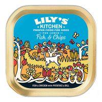 Lilys Kitchen Fish & Chips Wet Dog Food Tray 150g