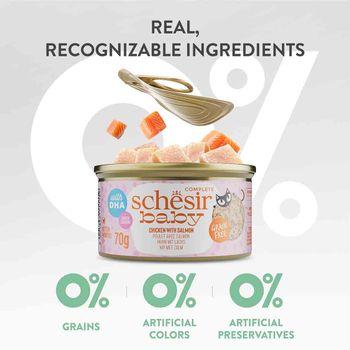 Schesir Baby Complete Wet Food for Kittens Chicken Salmon in Fillets 70g