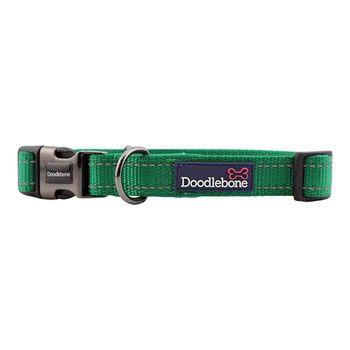 Doodlebone Trendy Tails Padded Dog Collar Green 1-2