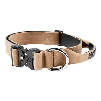 BullyBillows Combat Dog Collar Military Tan Medium