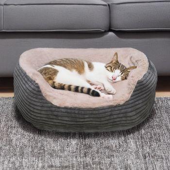 Joules Grey Jumbo Cord/Plush Dog Bed 60cm