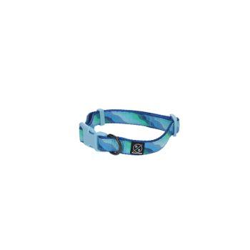 Rufus & Rosie Seashore Blue Adjustable Dog Collar, Medium