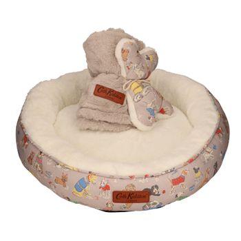 Cath Kidston Printed Dog Bed, Blanket & Bone Plush Toy Bundle