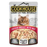 Cookhouse Luxury Cat Food Fillets in Jelly Chicken Breast with Beef 70g