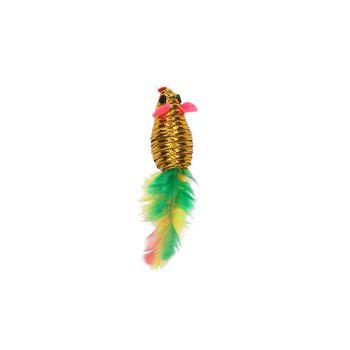 Rufus & Rosie Chrome Mouse Feather Cat Toy