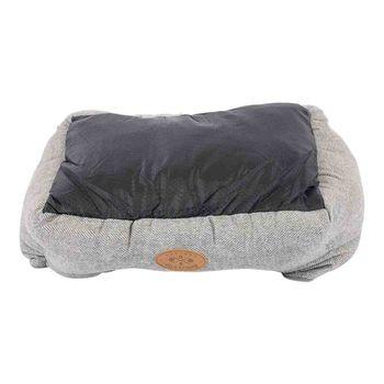 Pet Brands Herringbone Square Dog Bed, Small, Grey
