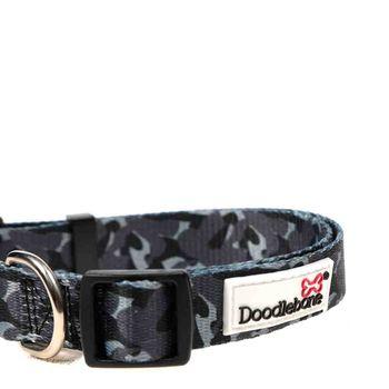 Doodlebone Printed Dog Collar Charcoal Camo 1-2