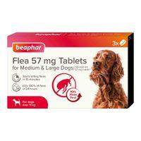 Beaphar Flea Tablets for Medium & Large Dogs (Over 11kg), 3 Tablets