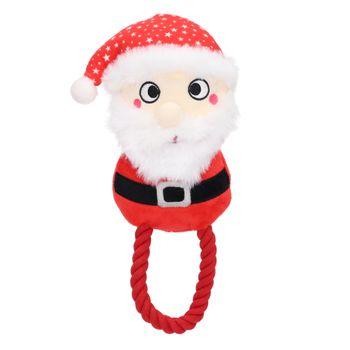 Rosewood Squeaky Plush & Rope Christmas Dog Toy