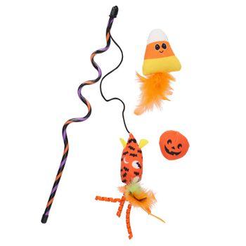 Smart Choice Wiggly Orange Cat Teaser Toy 3 Pack