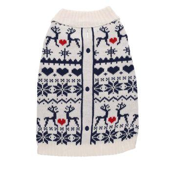 Rufus & Rosie Heart Reindeer Dog Jumper Small