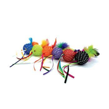 Tabby Patch Glitter Ball Rattler Cat Toy