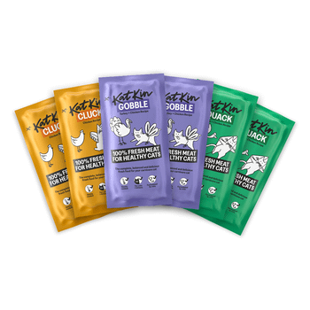 KatKin THE BIRDS Fresh Cat and Kitten Food, Variety Pack (Chicken, Turkey & Duck) 6x80g