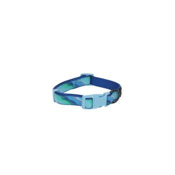 Rufus & Rosie Seashore Blue Adjustable Dog Collar, Medium