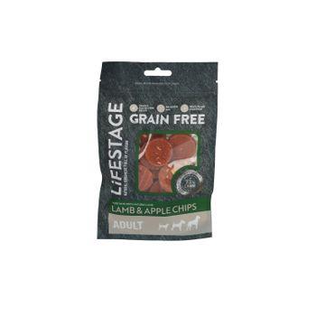 Lifestage Grain Free Lamb & Apple Chips, Dog Treats, 80g